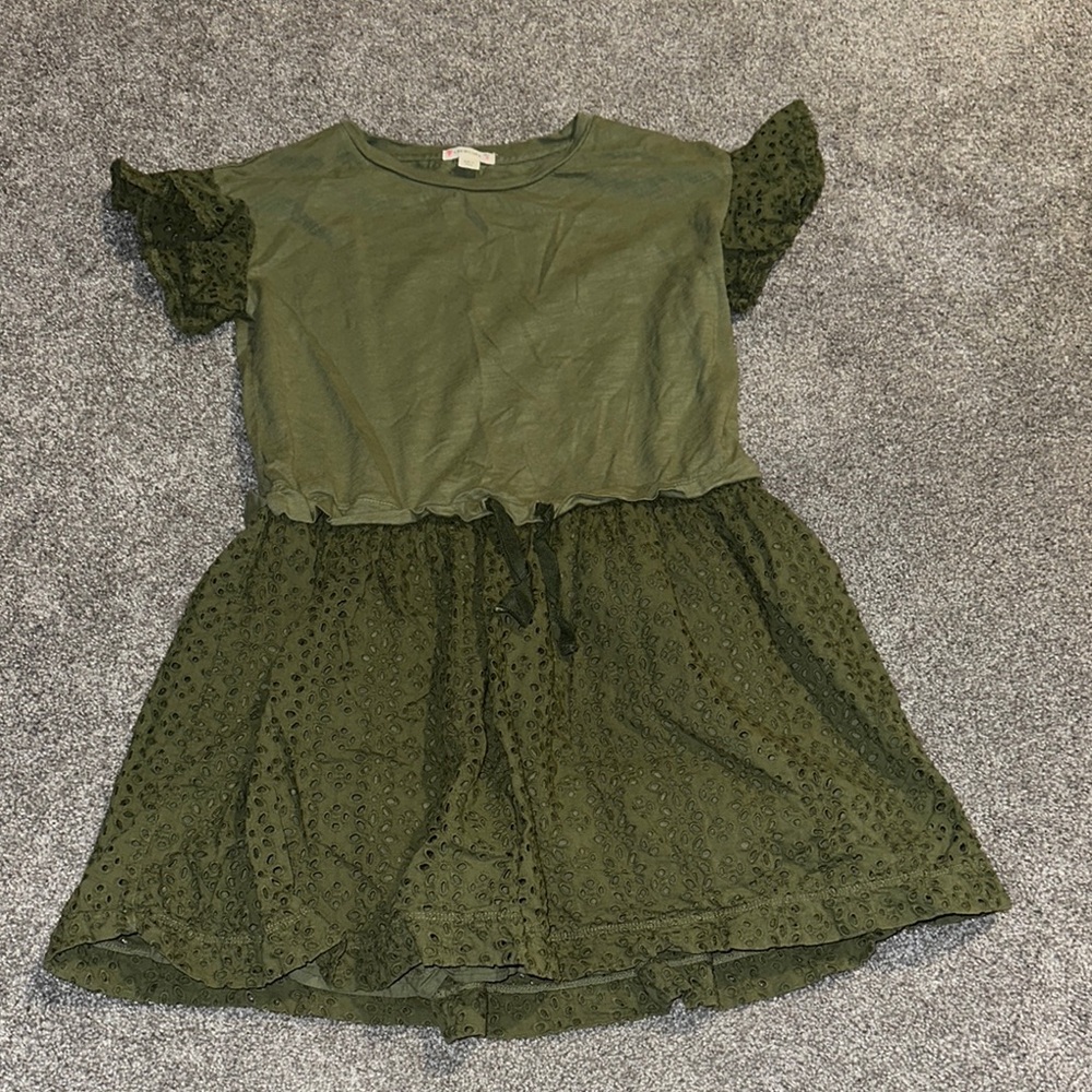 Crewcuts Green Ruffled Tie Front Sundress